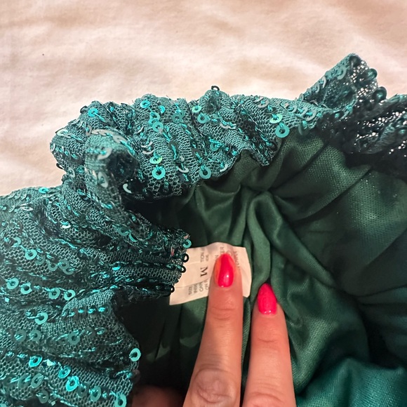 Emerald Sequin Jogger Pants - Picture 2 of 2